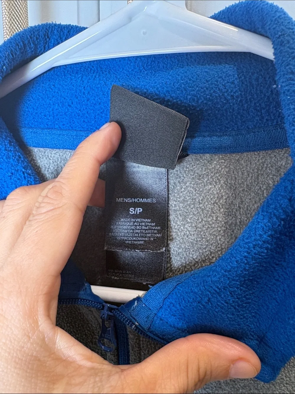 The North Face Gray Fleece Quarter-Zip with Blue Accents
